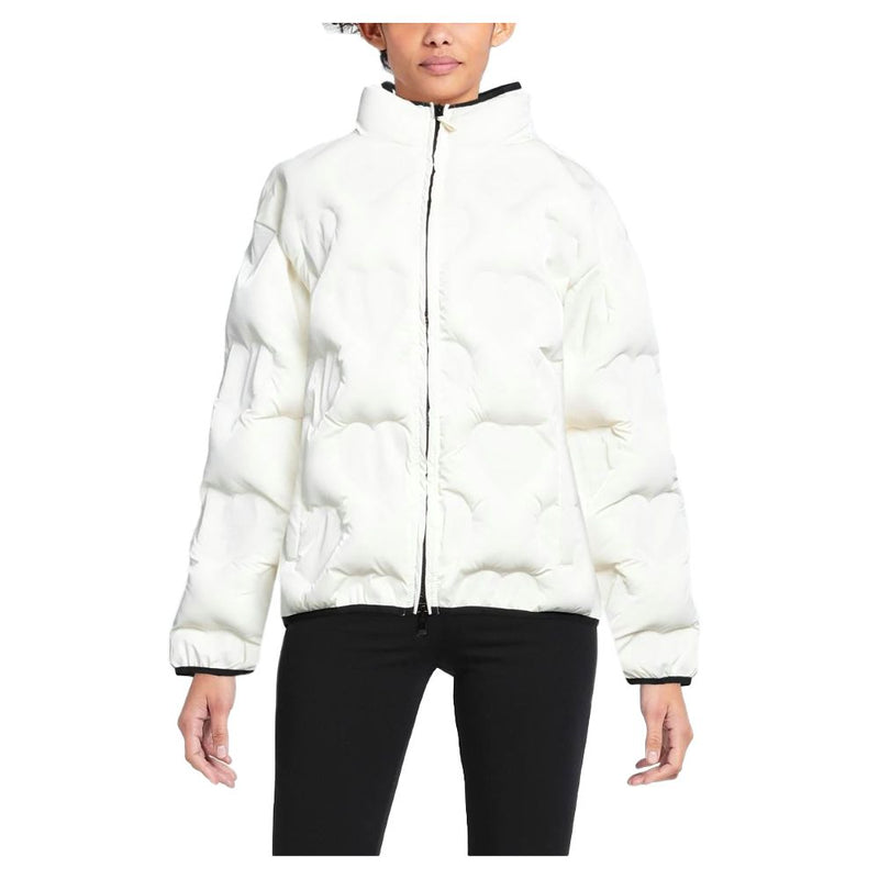 Love Moschino Chic White Heart-Adorned Designer Jacket