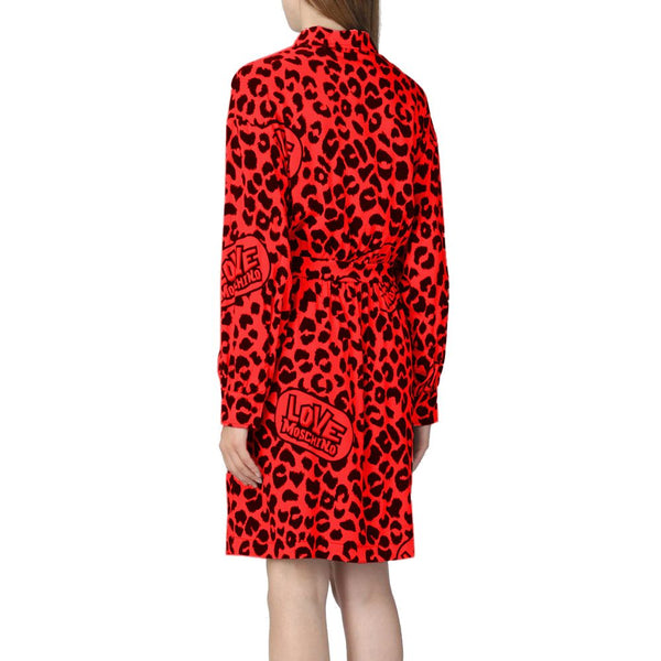 Love Moschino Elegant Viscose Blend Leopard Print Dress