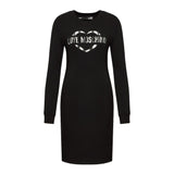 Love Moschino Chic Cotton Blend Logo Dress