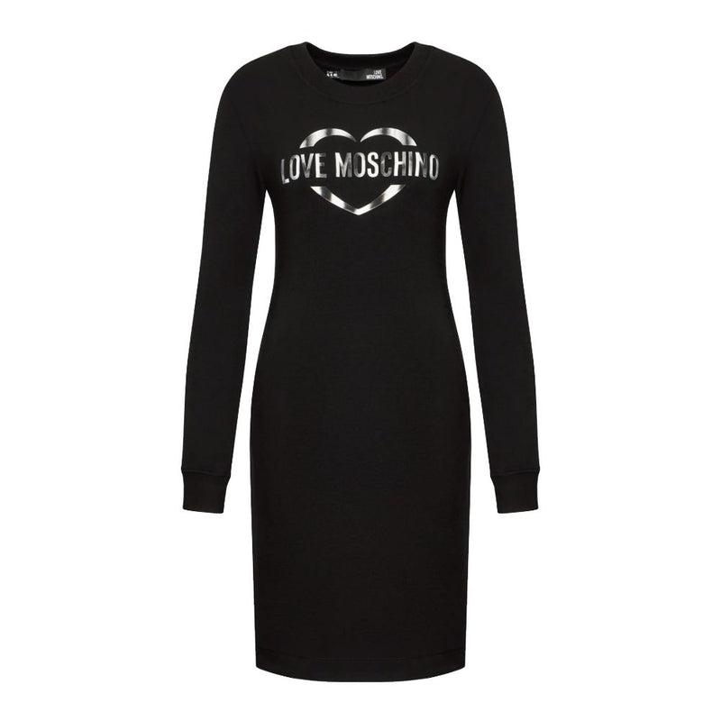 Love Moschino Chic Cotton Blend Logo Dress