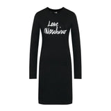 Love Moschino Chic Embossed Logo Cotton Blend Dress