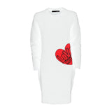 Love Moschino Chic Heart Pattern Knit Dress in White