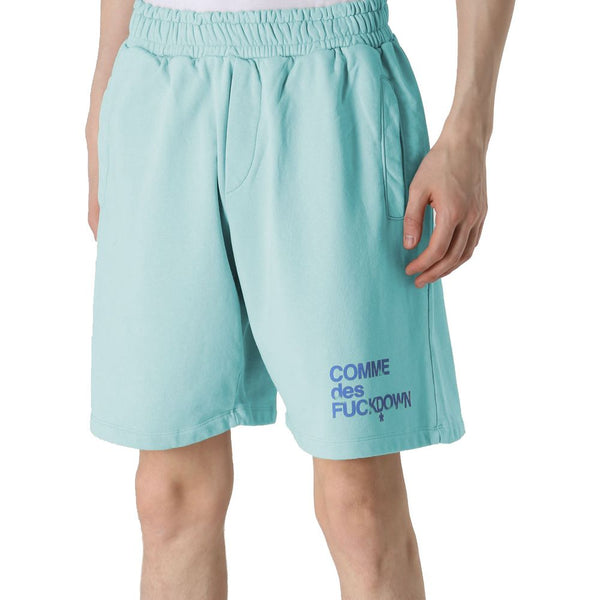 Comme Des Fuckdown Chic Light Blue Bermuda Shorts with Logo