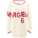 MM6 Maison Margiela Elegant White Cotton Sweater for Women