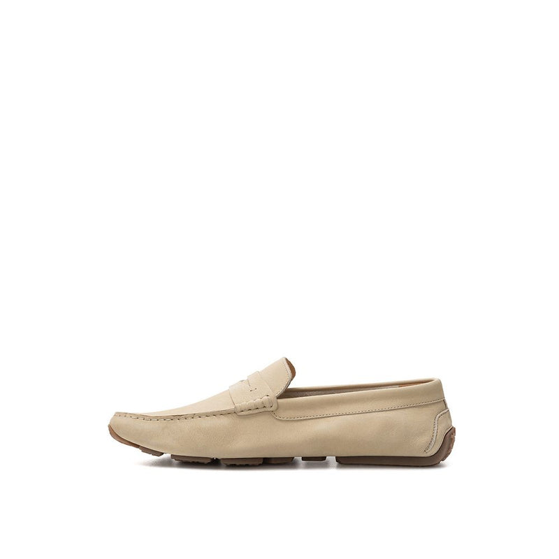 Bally Elegant Beige Leather Loafers for Men