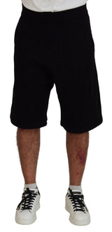 Dsquared² Black Solid Pull On Men Casual Bermuda Shorts