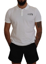 Dsquared² White Cotton Short Sleeves Collared T-shirt