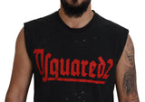 Dsquared² Black Cotton Sleeveless Crewneck Tank T-shirt