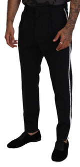 Dsquared² Back White Lined Side Wool Tapered Pants