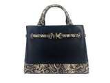 Michael Kors Reed Large Snake Skin Belted Satchel Crossbody Bag