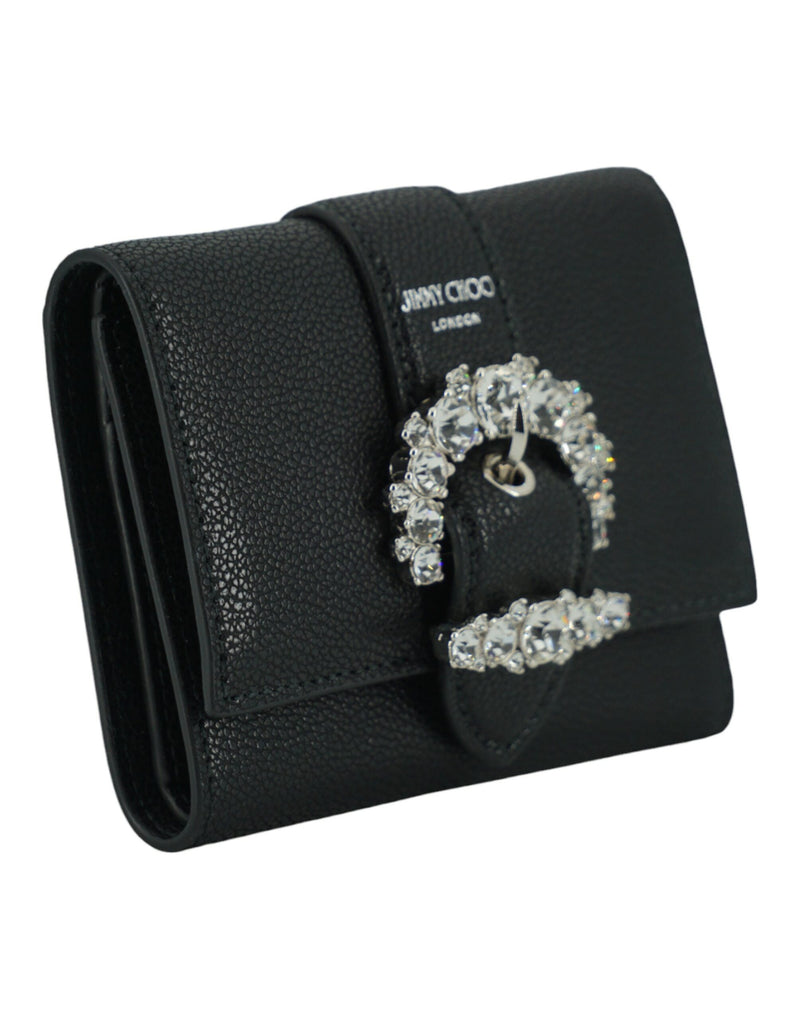 Jimmy Choo Black Leather Card Holder Wallet