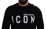 Dsquared² Black Logo Print Long Sleeves Men Pullover Sweater