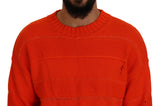 Dsquared² Orange Cotton Long Sleeves Men Pullover Sweater