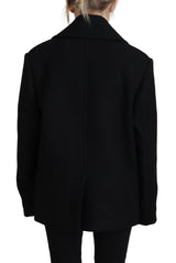 Dsquared² Black Double Breasted Coat Blazer Jacket