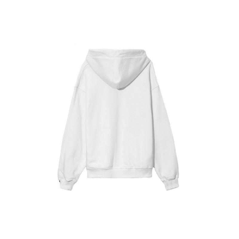 Comme Des Fuckdown Elegant White Hooded Sweatshirt with Logo Print