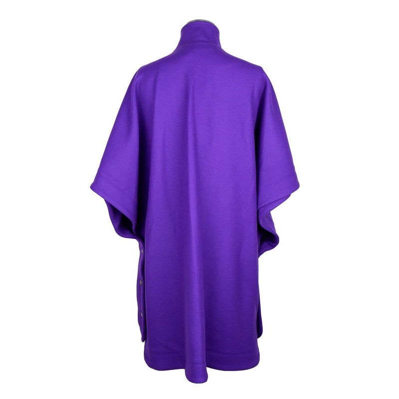 Love Moschino Elegant Purple Wool-Blend Cape