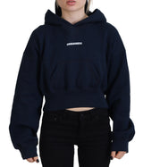 Dsquared² Blue Logo Print Hooded Cap Long Sleeve Sweater