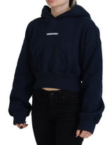 Dsquared² Blue Logo Print Hooded Cap Long Sleeve Sweater