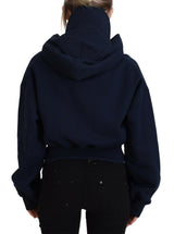 Dsquared² Blue Logo Print Hooded Cap Long Sleeve Sweater