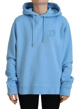 Dsquared² Light Blue Logo Hooded Women Long Sleeve Sweater