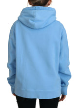 Dsquared² Light Blue Logo Hooded Women Long Sleeve Sweater