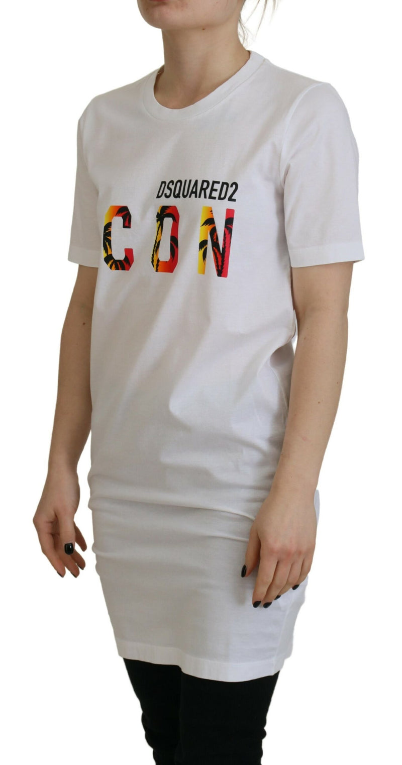 Dsquared² White Cotton Icon Logo Print Crewneck T-shirt