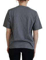 Dsquared² Gray Logo Cotton Crewneck Short Sleeve Tee T-shirt