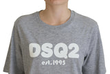 Dsquared² Gray Logo Cotton Crewneck Short Sleeve Tee T-shirt