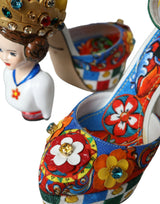 Dolce & Gabbana Multicolor Carretto Embellished Sandals Shoes