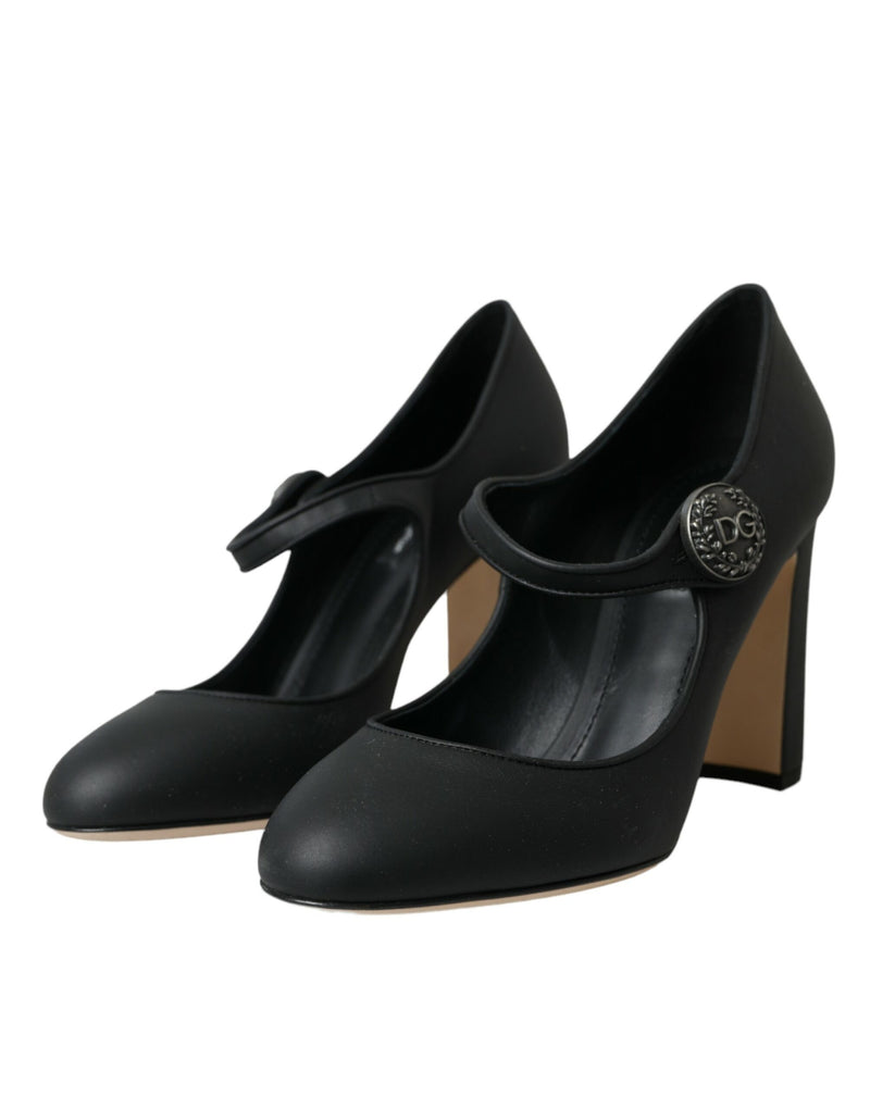 Dolce & Gabbana Black Leather Mary Jane Pumps Heels Shoes