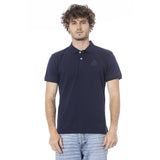 Iceberg Blue Cotton Mens Polo Shirt