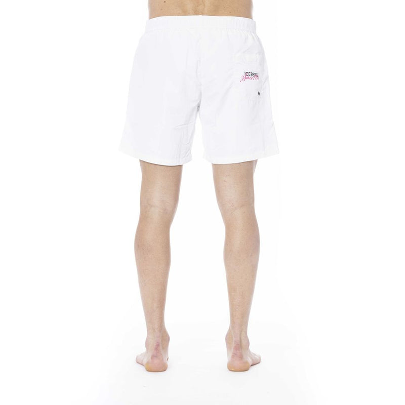 Iceberg White Polyester Men Swim Trunk