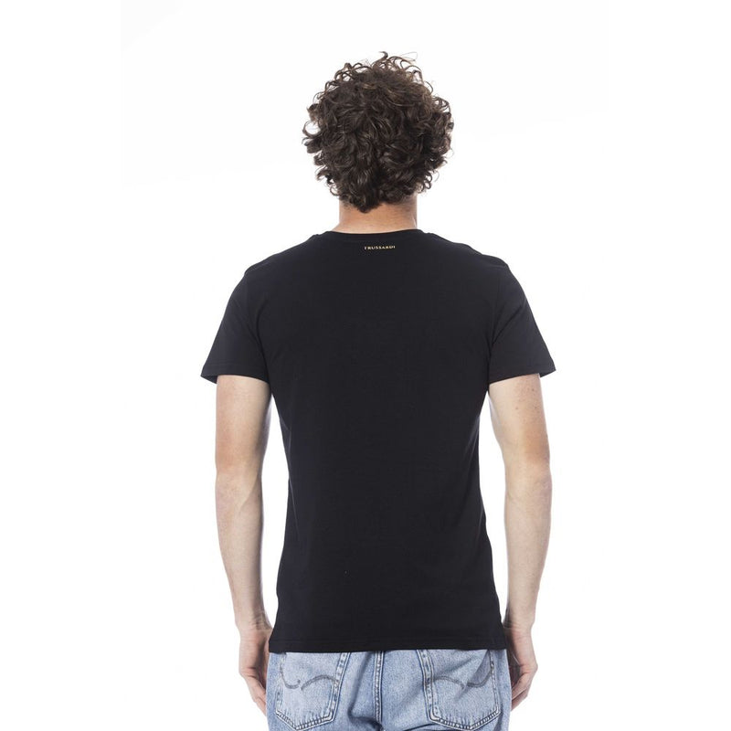 Trussardi Beachwear Black Cotton Men T-Shirt