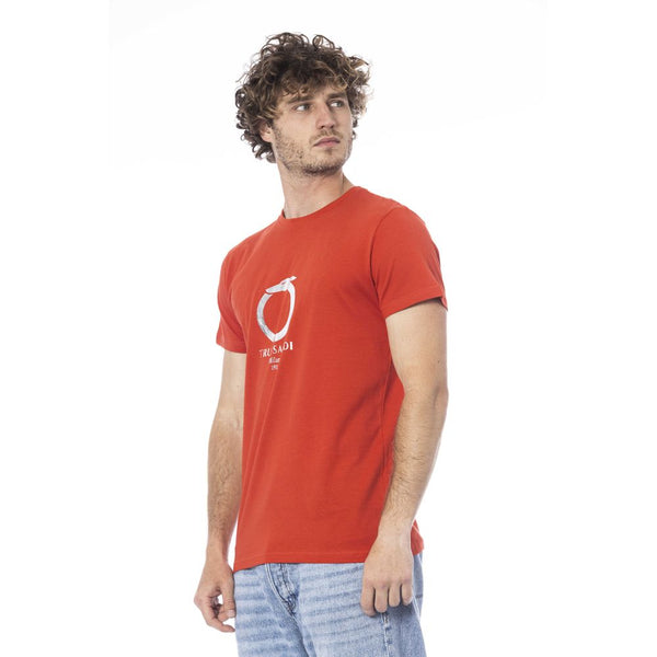 Trussardi Beachwear Red Cotton Men T-Shirt