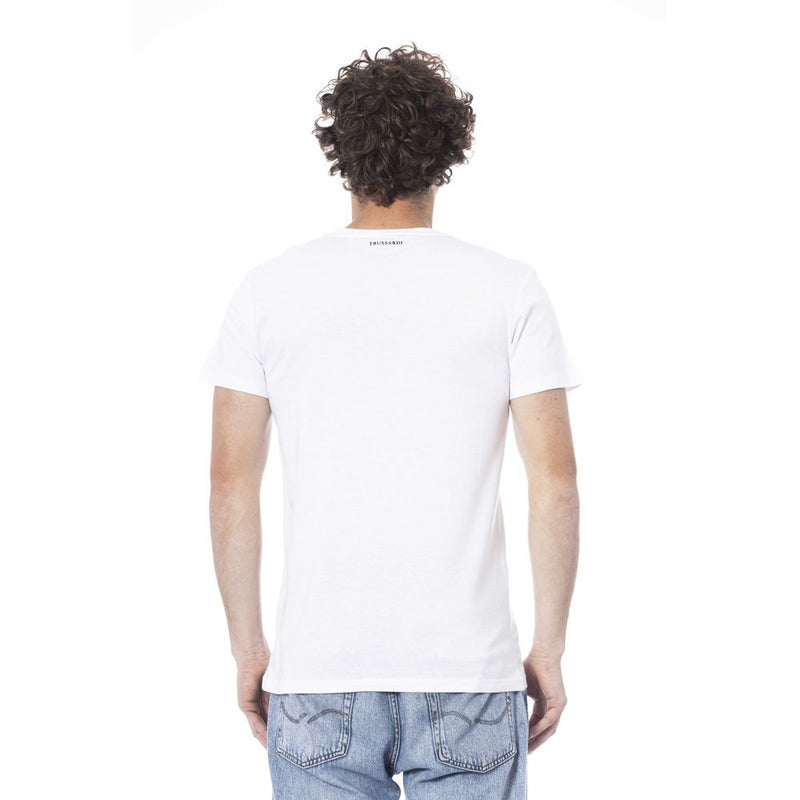 Trussardi Beachwear White Cotton Men T-Shirt