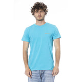 Trussardi Beachwear Light Blue Cotton Men T-Shirt