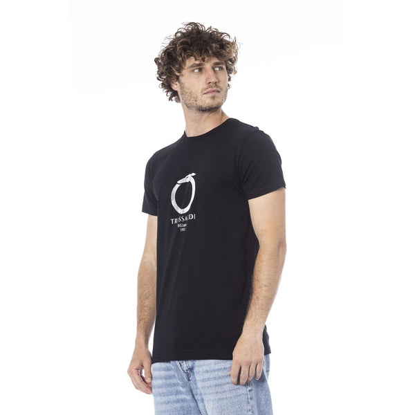 Trussardi Beachwear Black Cotton Men T-Shirt