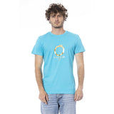 Trussardi Beachwear Light Blue Cotton Men T-Shirt