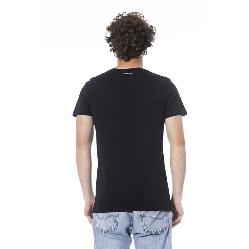 Trussardi Beachwear Black Cotton Men T-Shirt