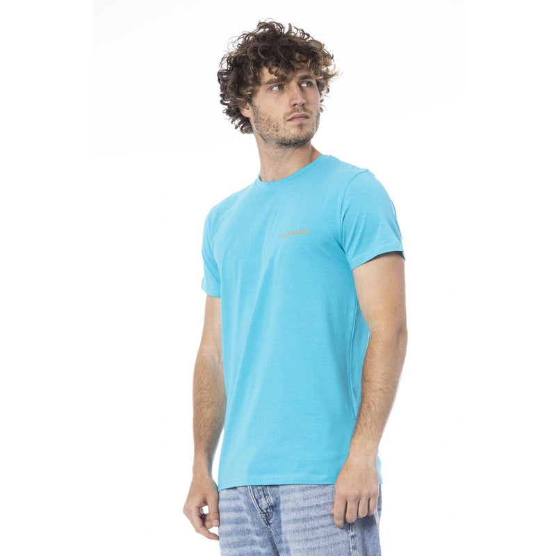 Trussardi Beachwear Light Blue Cotton Men T-Shirt