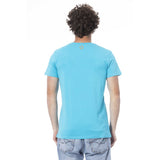 Trussardi Beachwear Light Blue Cotton Men T-Shirt