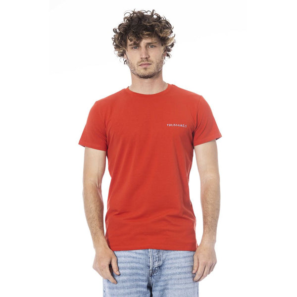 Trussardi Beachwear Red Cotton Men T-Shirt