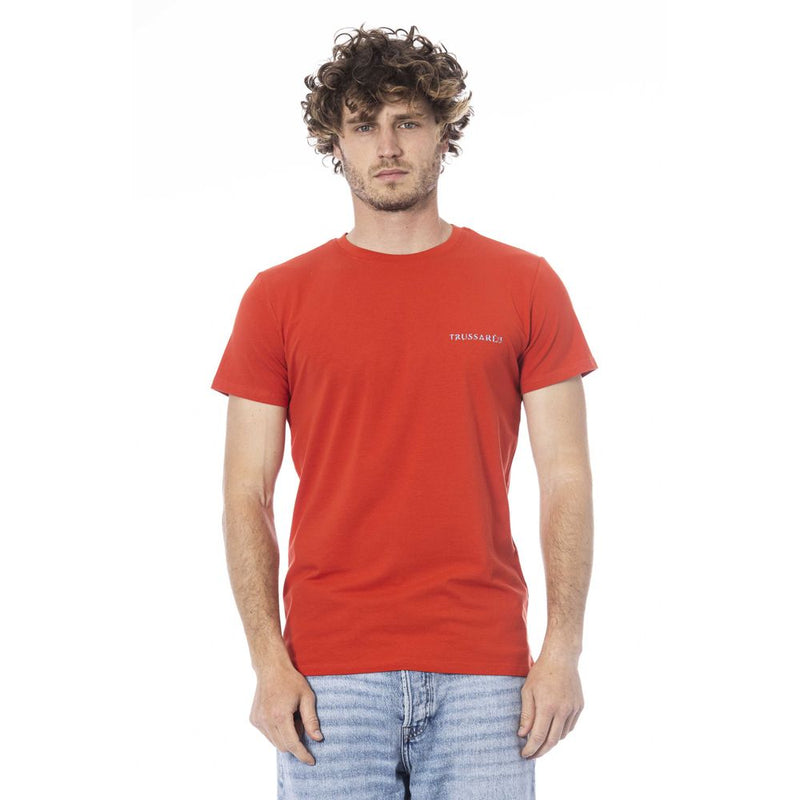 Trussardi Beachwear Red Cotton Men T-Shirt