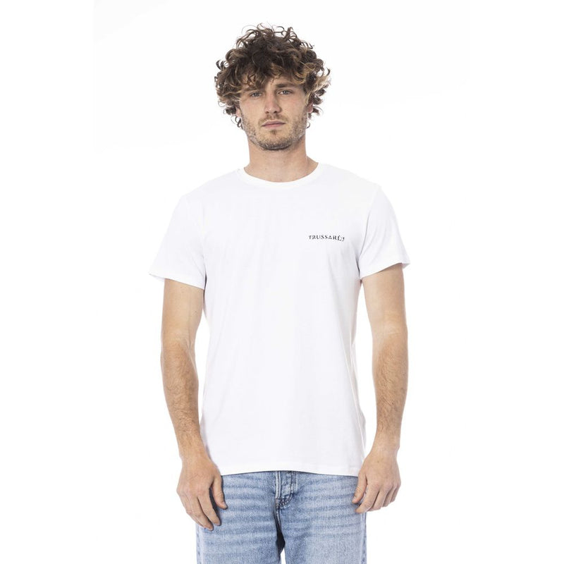 Trussardi Beachwear White Cotton Men T-Shirt