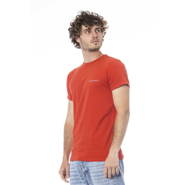 Trussardi Beachwear Red Cotton Men T-Shirt