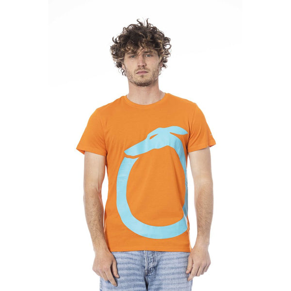 Trussardi Beachwear Orange Cotton Men T-Shirt