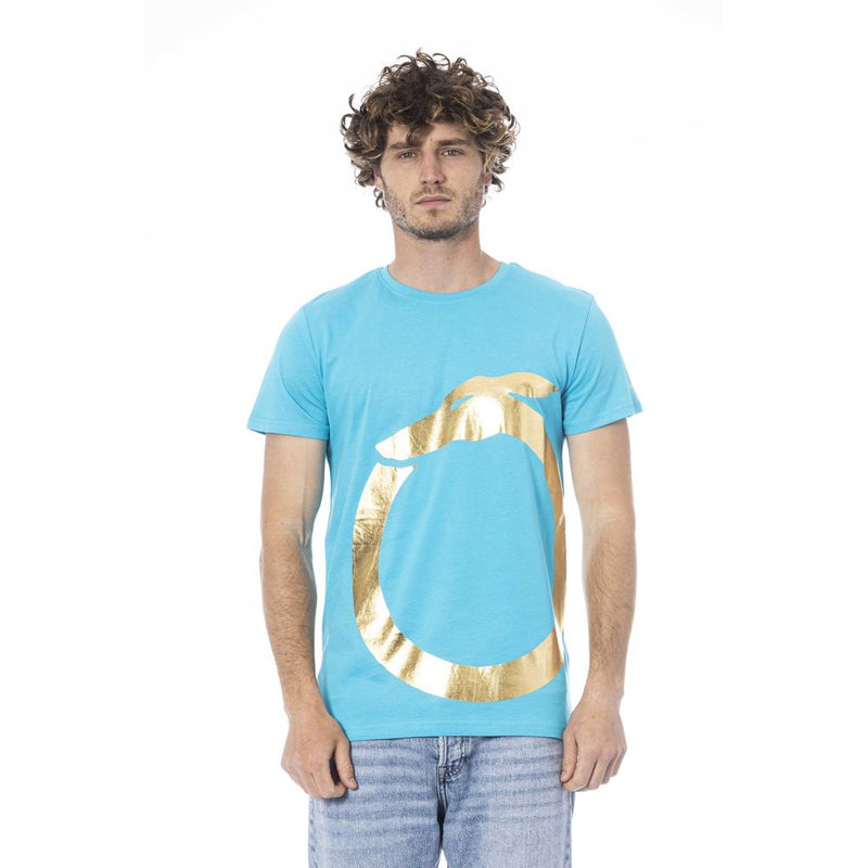 Trussardi Beachwear Light Blue Cotton Men T-Shirt