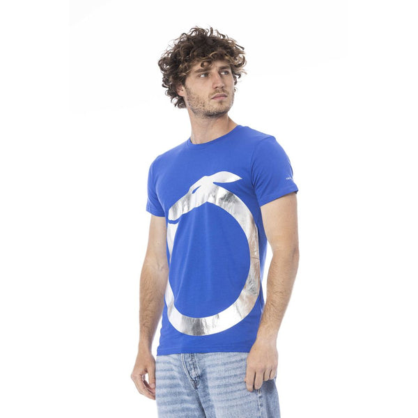 Trussardi Beachwear Blue Cotton Men T-Shirt