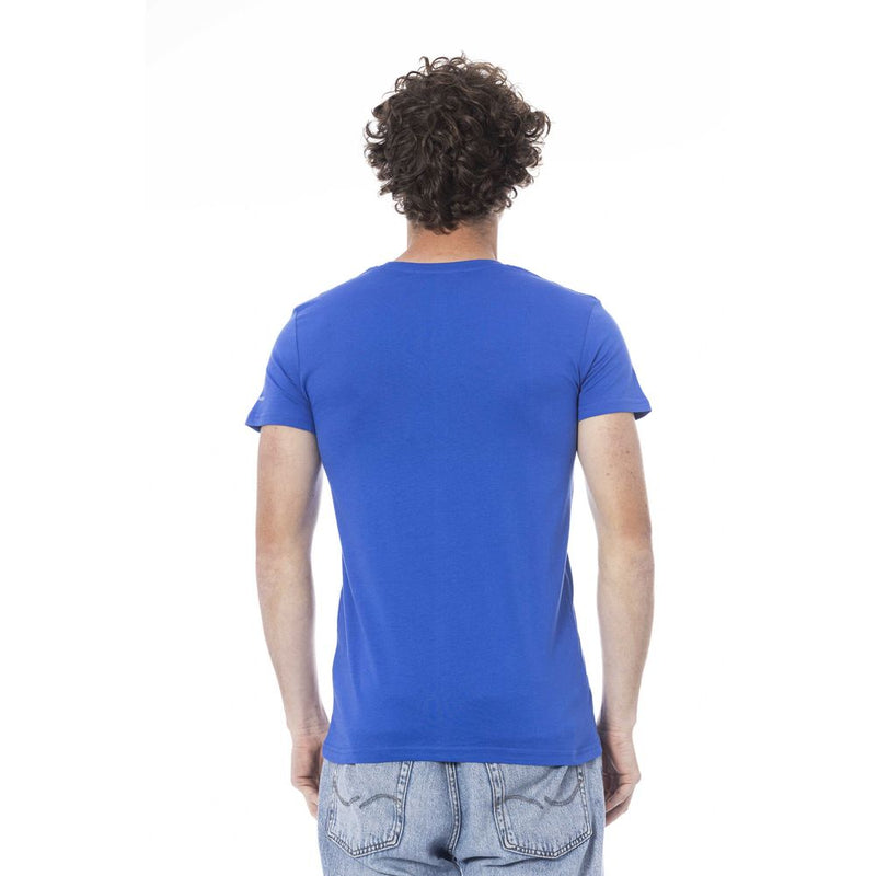 Trussardi Beachwear Blue Cotton Men T-Shirt