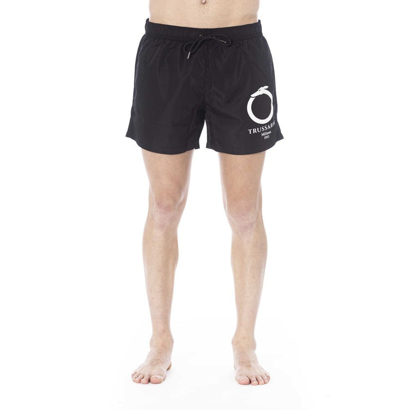 Trussardi Beachwear Black Polyester Men Swimwear